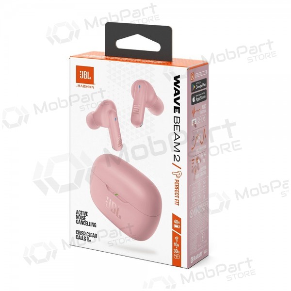 Auriculares inalámbricos con micrófono JBL Wave Beam 2 Bluetooth TWS rosas