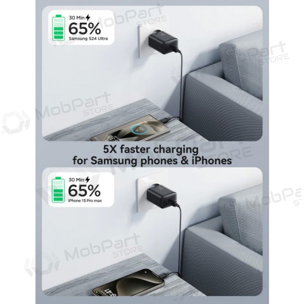 Cargador Joyroom JR-TCF23 USB-C 25W + USB-C to USB-C cable 1.0m negro