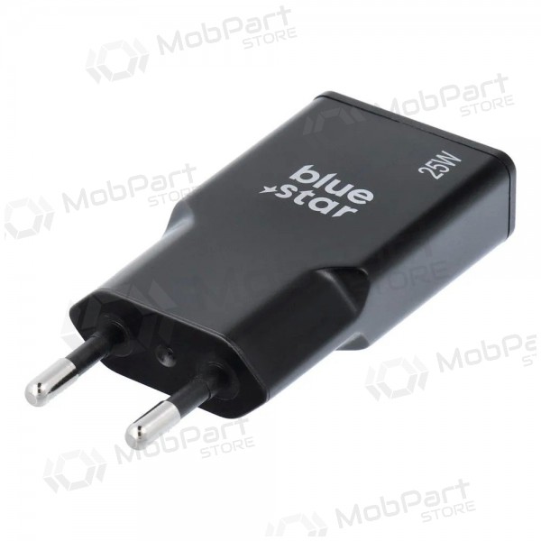 Cargador de teléfono Blue Star Slim 25 W GaN USB-C + USB-A negro