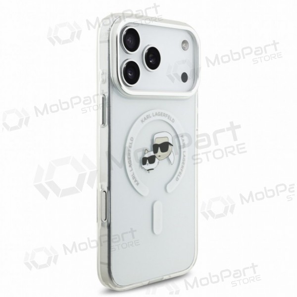 Funda para Apple iPhone 18 Pro Max - Karl Lagerfeld IML K&CH Heads Metal Frame MagSafe (transparente)