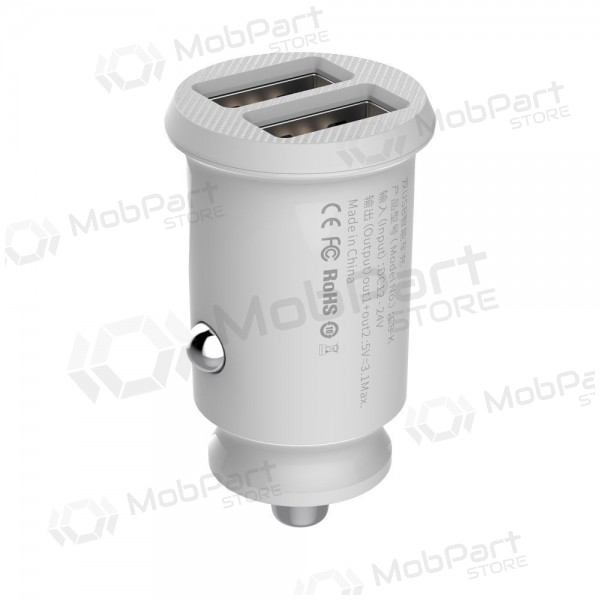 Cargador automobilinis Baseus Grain (3.1A) x 2 USB CCALL-ML02 (blanco)