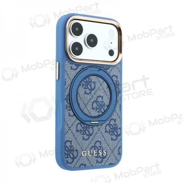 Funda para Apple iPhone 18 Pro - Guess PU 4G Ring Stand MagSafe (azul)