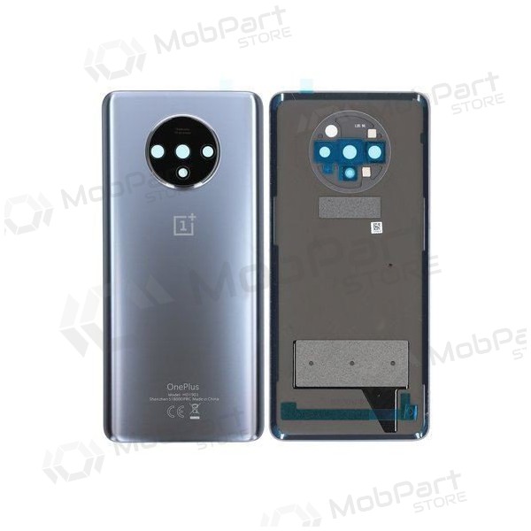 OnePlus 7T tapa trasera de la batería plata (Frosted Silver) (usada grade C, original)