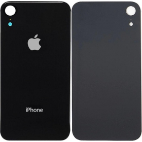 Apple iPhone XR tapa trasera de la batería (negro) (bigger hole for camera)