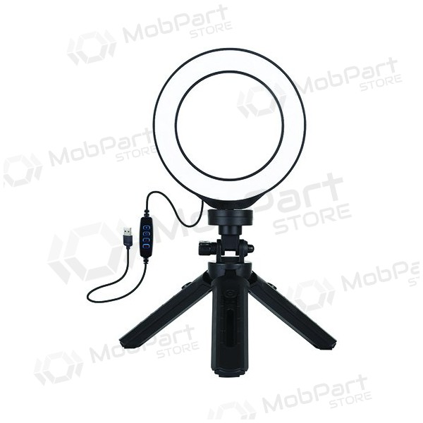 LED žiedinė lámpara 12cm, su trikoju stovu iki 14.5cm, USB LED žiedinė lámpara 12cm, su trikoju stovu iki 14.5cm, USB