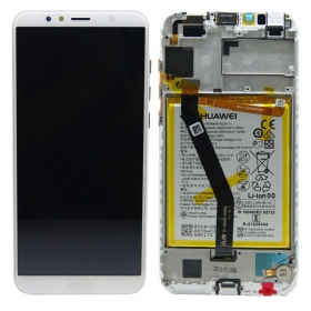 Huawei Y6 2018 / Y6 Prime 2018 pantalla (blanco) (con un marco y bateria) (service pack) (original)