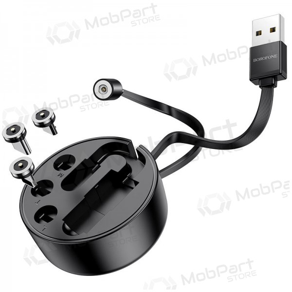 USB cable Borofone BU26 3in1 microUSB-Lightning-Type-C magnetinic 1.0m (negro)