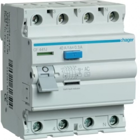 Interruptor diferencial Hager ECF441J (40A, 4P, 300mA)