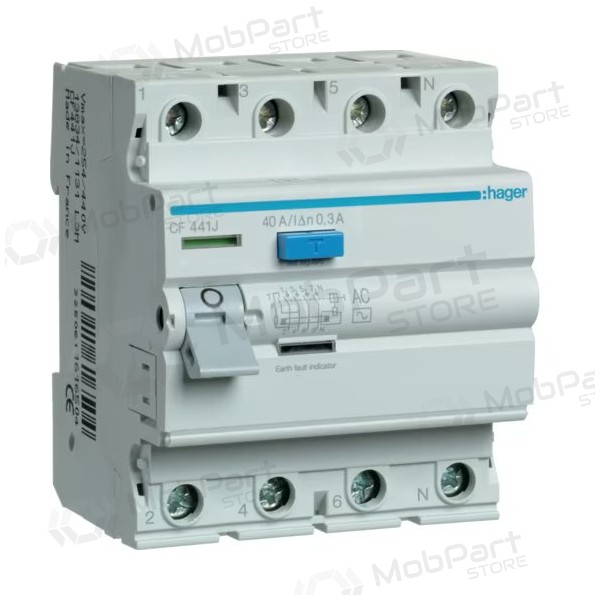 Interruptor diferencial Hager ECF441J (40A, 4P, 300mA)