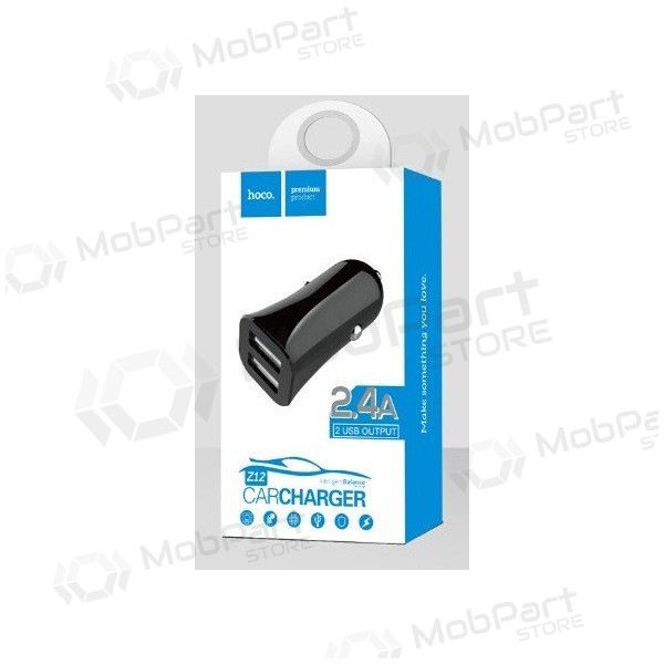 Cargador de coche HOCO Z12 Elite Dual USB (5V 2.4A) (negro)