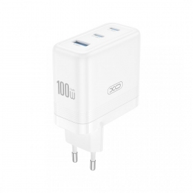 Cargador de teléfono XO CE35 100 W 2x USB-C + USB-A blanco