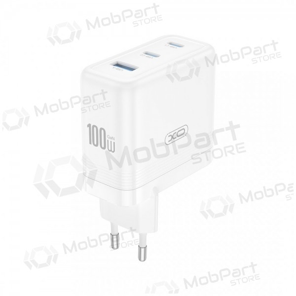 Cargador de teléfono XO CE35 100 W 2x USB-C + USB-A blanco