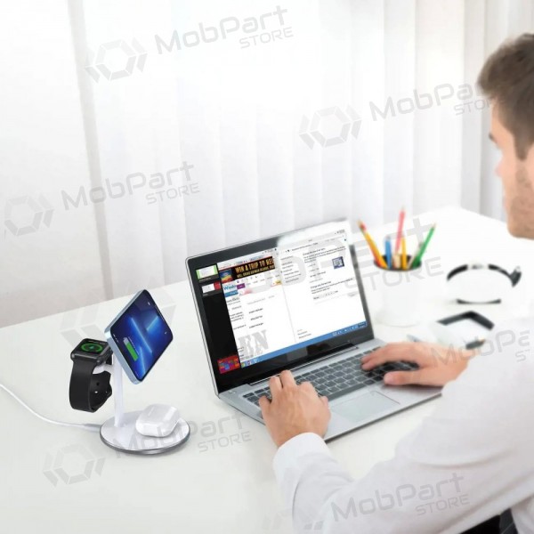 Cargador inalámbrico 3 en 1 Choetech T585-F 15 W blanco