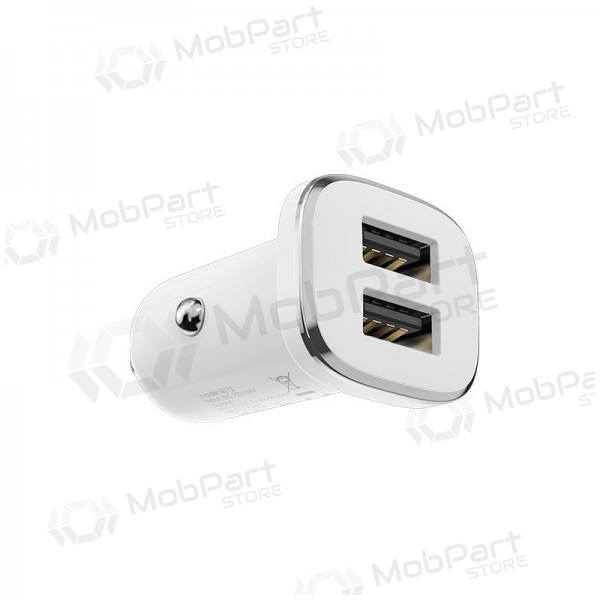 Cargador automobilinis Borofone BZ12 x 2 USB (2.4A) (blanco)