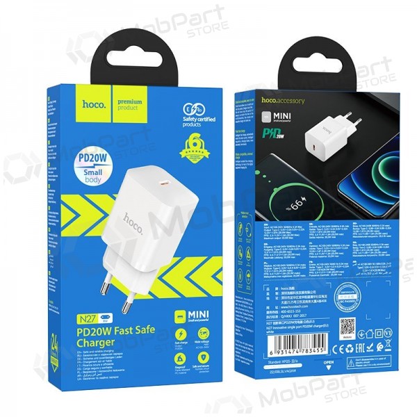 Cargador buitinis Hoco N27 Innovative PD20W blanco