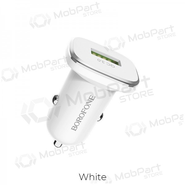 Cargador automobilinis Borofone BZ12A Quick Charge 3.0 (3.0A) (blanco)