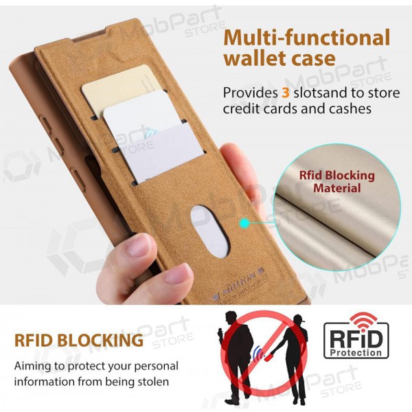 Samsung Galaxy S23 FE funda „Nillkin Leather“ (marrón)