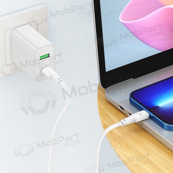 Cable Lightning Hoco X93 USB-C a Lightning 2 m PD 20 W blanco