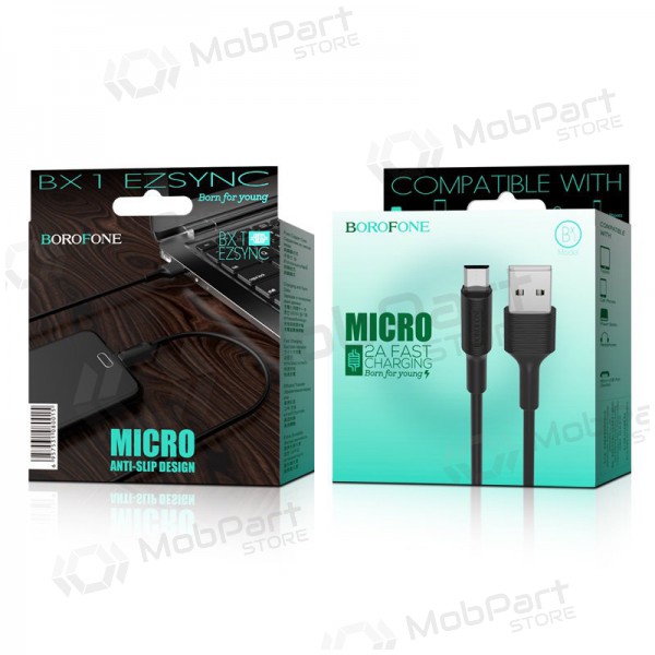 USB cable Borofone BX1 microUSB 1.0m (negro)