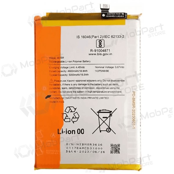 Batería, acumulador BM5R (Premium) para Xiaomi Redmi 12 4G, Redmi 12 5G, Poco M6 Pro 5G
