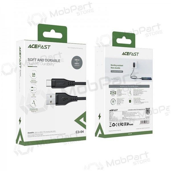 USB cable Acefast C3-04 USB-A to USB-C 1.2m negro