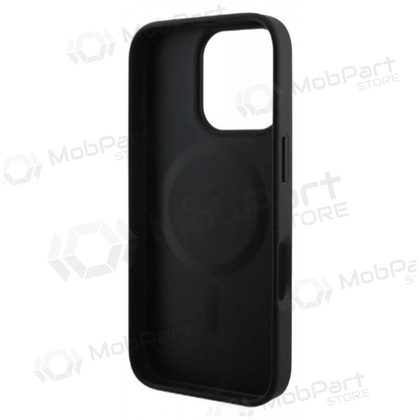 Funda para Apple iPhone 16 Pro - Guess PU Leather 4G Colored Ring MagSafe (negra)