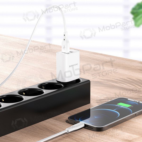 Cargador Borofone BN2 2xUSB 2.1A (blanco)