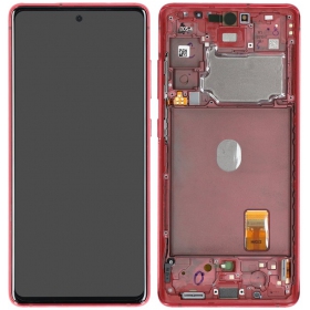 Samsung Galaxy S20 FE pantalla (rojo) (con un marco) (original)
