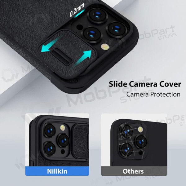 Apple iPhone 14 Pro Max funda „Nillkin Leather“ (negro)