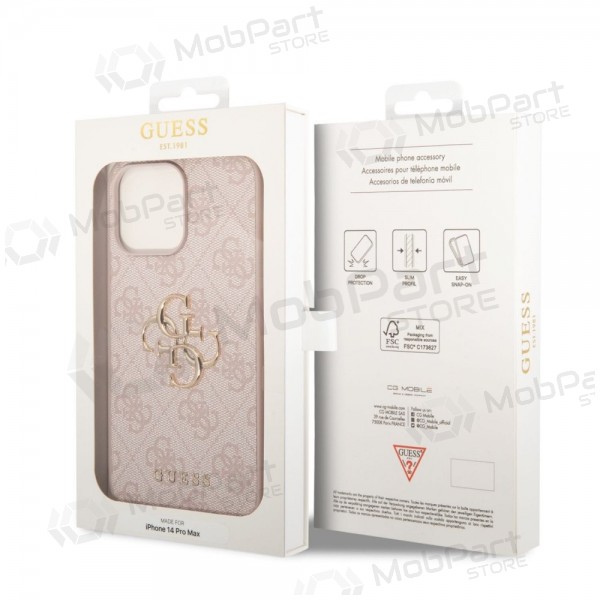 Funda para Apple iPhone 14 Pro Max - Guess PU 4G Metal Logo (rosa)