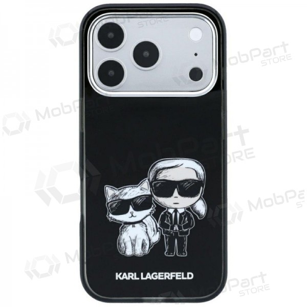 Funda para Apple iPhone 18 Pro - Karl Lagerfeld PU Semi Wrap Smooth Sketch Bodies MagSafe (negra)
