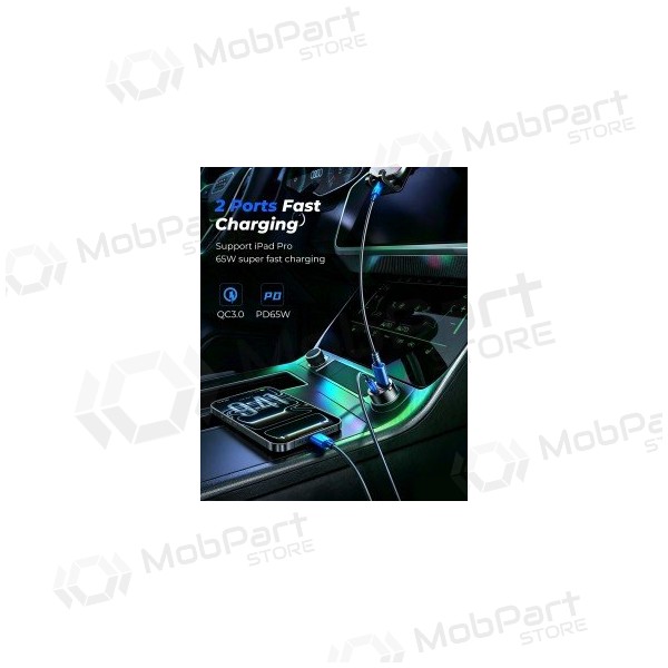 Cargador de coche Joyroom JR-CCN18 65 W USB-C + USB-A negro