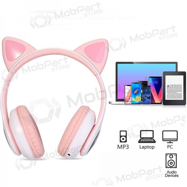 Auriculares inalámbricos Cat Glow supraaurales con micrófono USB-C + 3,5 mm
