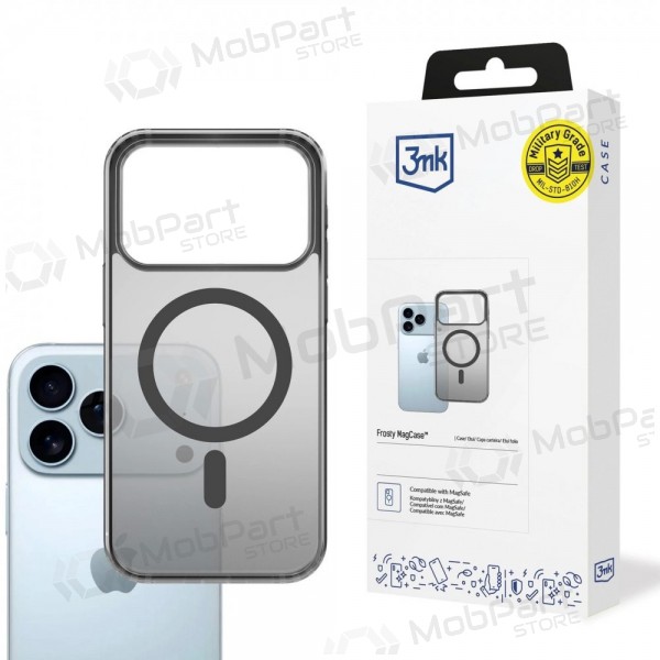 Funda para Apple iPhone 17 Pro Max, 18 Pro Max -3mk Frosty MagCase- (negra)
