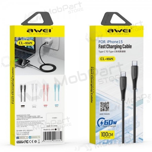 USB cable Awei CL-182i USB-C to Lightning 1.0m blanco