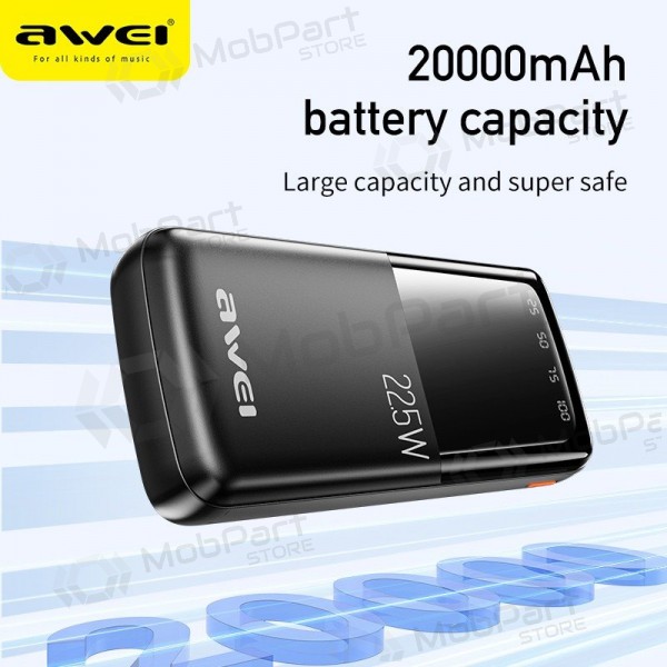 Batería externa Power Bank Awei P13K PD20W/QC22.5W 20000mAh negro