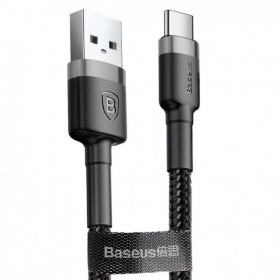USB cable Baseus Cafule Type-C 1.0m 3.0A (gris-negro) CATKLF-BG1