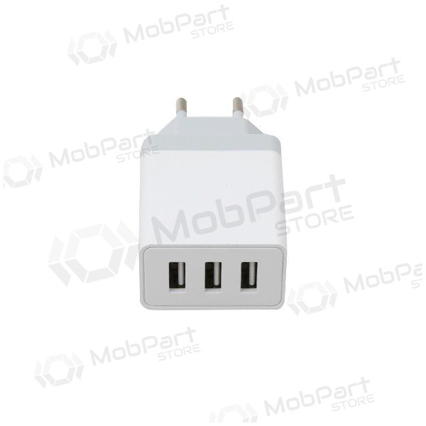 Cargador Platinet QuickCharge 3xUSB (15W 3A) (blanco)