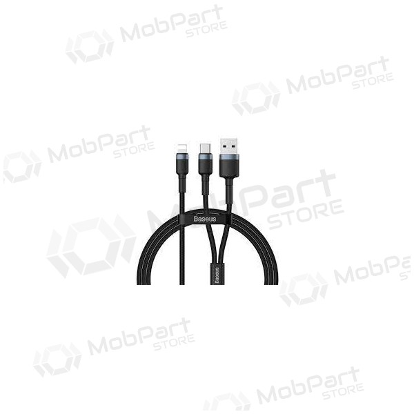 USB cable Baseus Cafule 2in1 Type-C Lightning 20w 1.2m (gris-negro) CATKLF-BG1