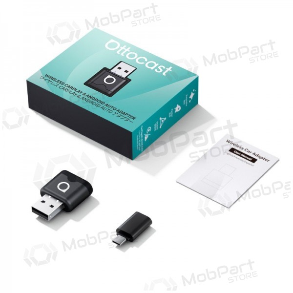 Adaptador inalámbrico CarPlay / Android Auto Ottocast Mini Aura CA530-T negro