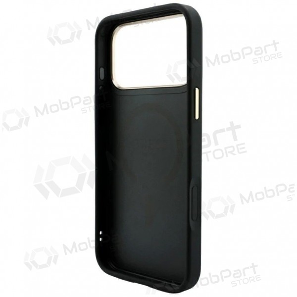 Funda para Apple iPhone 18 Pro Max - Guess PU Leather 4G Gold Frame Embossed MagSafe (negra)