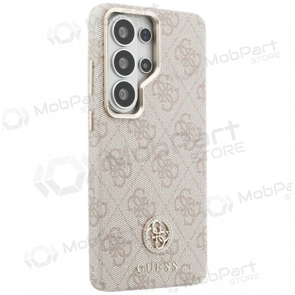 Funda para Samsung Galaxy S26 Ultra - Guess PU Leather 4G Strass Logo Gold Frame Magnetic (rosa)