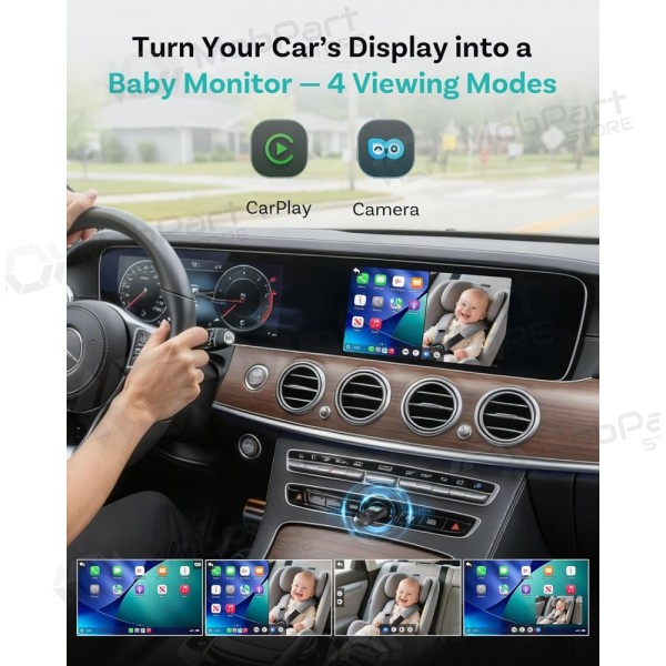 Adaptador inalámbrico CarPlay Ottocast Cabin Care CA520-T con función de niñera móvil negro