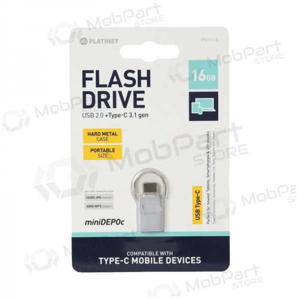 Memoria Platinet 16GB Type-C + USB 2.0
