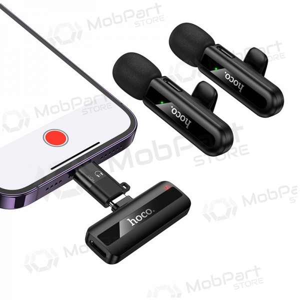 Belaidžių mikrofonų rinkinys Hoco L20A USB-C/Lightning negro