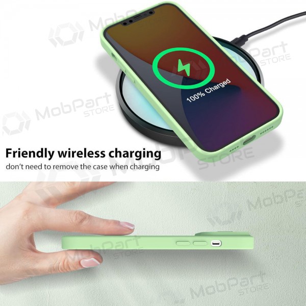 Apple iPhone 15 funda „Nillkin Silicone“ (verde claro)