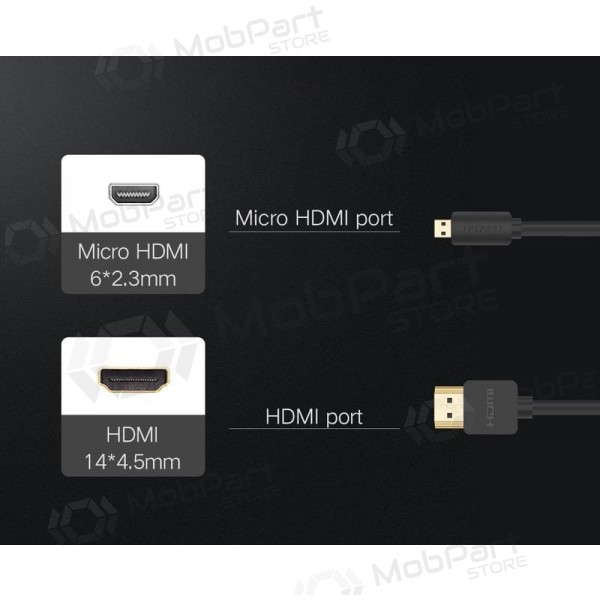 Cable HDMI Ugreen HD127 HDMI a Micro HDMI 1.5 m 4K 60 Hz negro