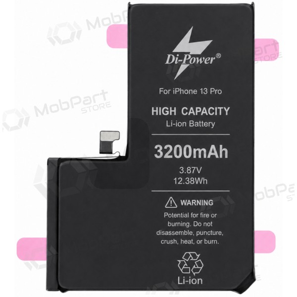 Batería para Apple iPhone 13 Pro, acumulador Di-Power 3200 mAh (capacidad aumentada)