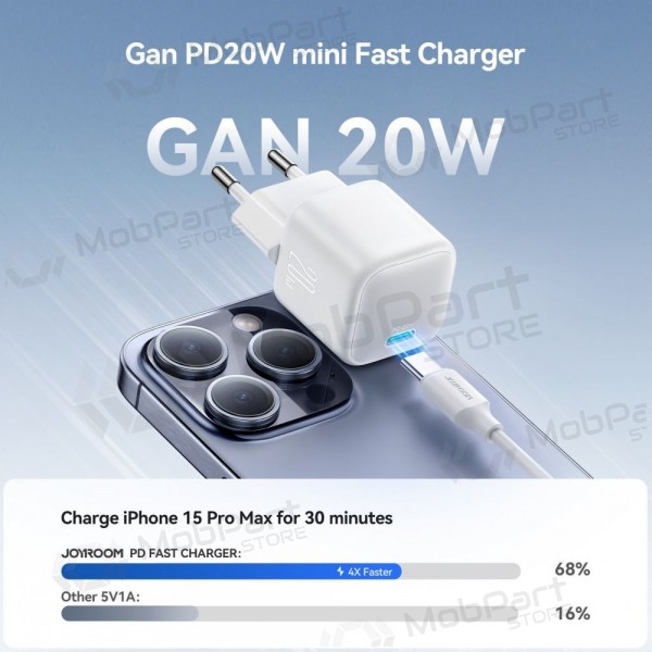 Cargador Joyroom JR-TCG08 USB-C GaN PD20W blanco