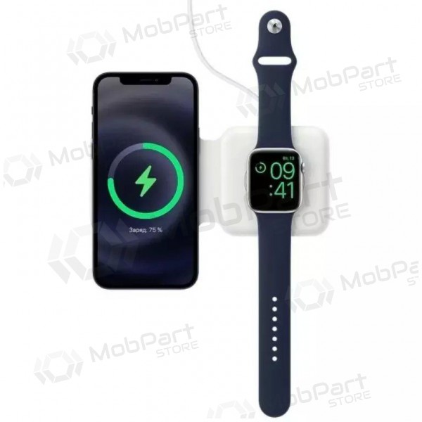 Cargador inalámbrica 2in1 Smart Phone, Watch MagSafe 10W (blanco)